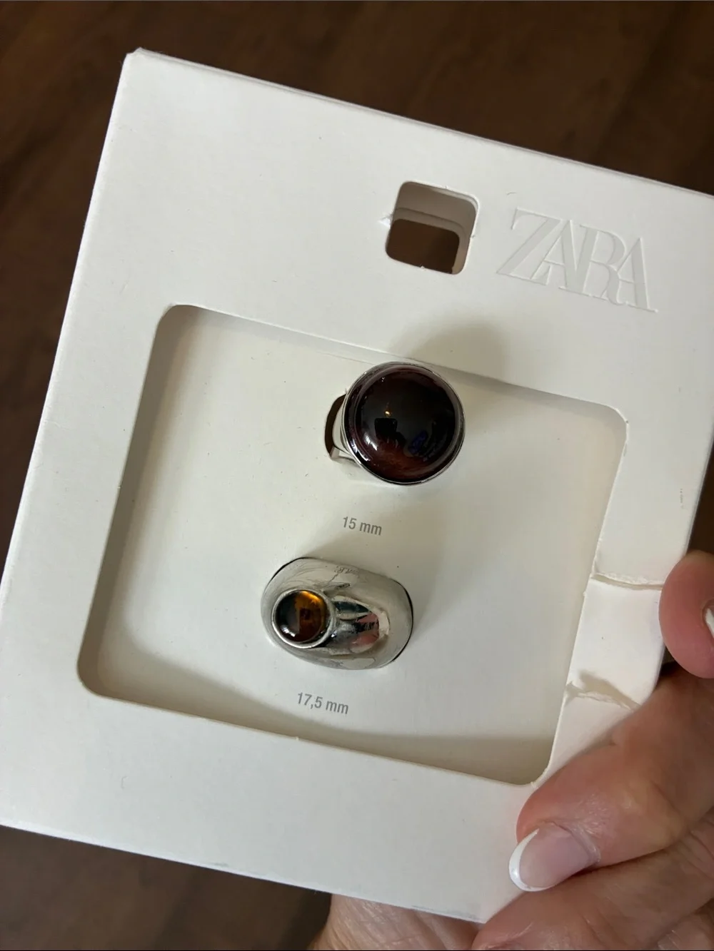 Zara NWT pack of 2 stone rings 1011/290